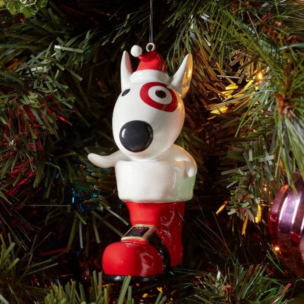 Target Wondershop Christmas Bullseye Dog Santa Boot Ornament 2024 - Picture 2 of 6